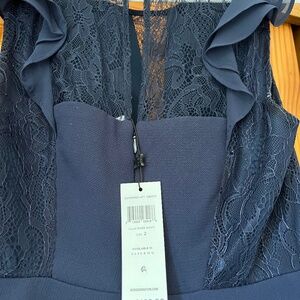 BCBG navy lace mini dress